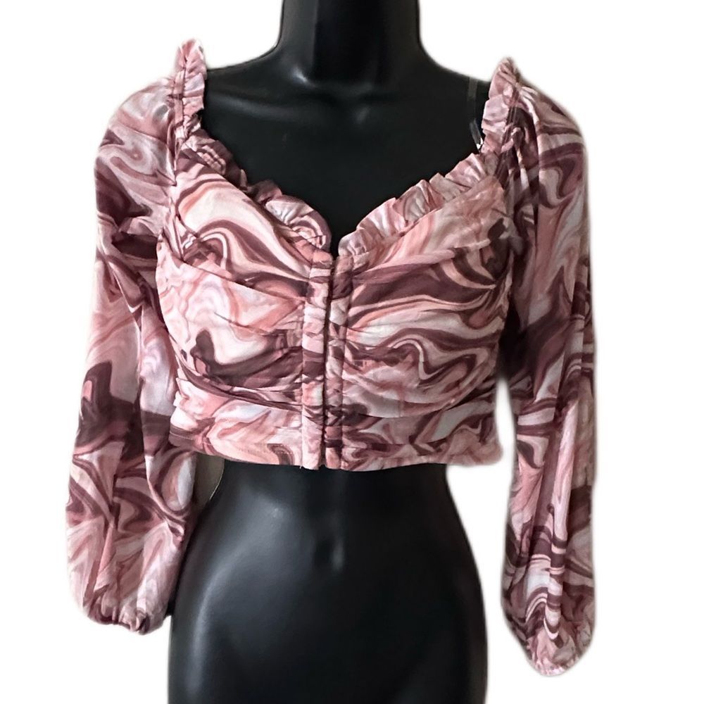 Akira cinch front long Sleeved Crop top | SMALL | NWT